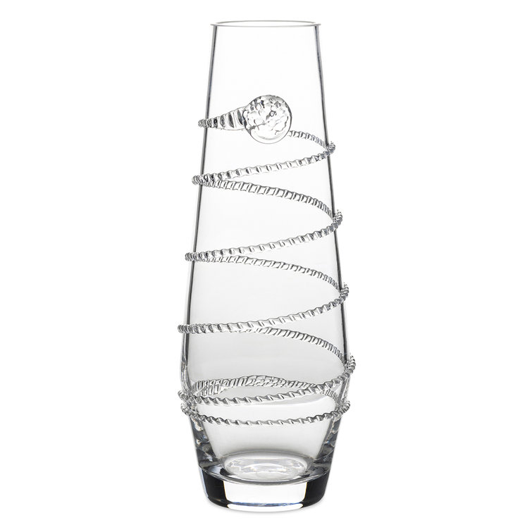 Clear Glass Swirl Embellished Table Vase Set