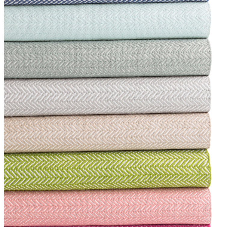 Linen White Herringbone Handwoven Synthetic 6' x 9' Rug