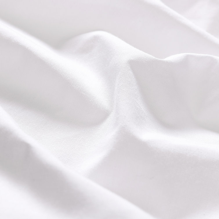 Dependability White Cotton Blend Percale Queen Fitted Sheets, Pack of 12