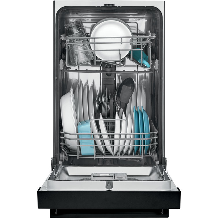 18-inch Black Built-in Dishwasher with Stainless Steel Tub
