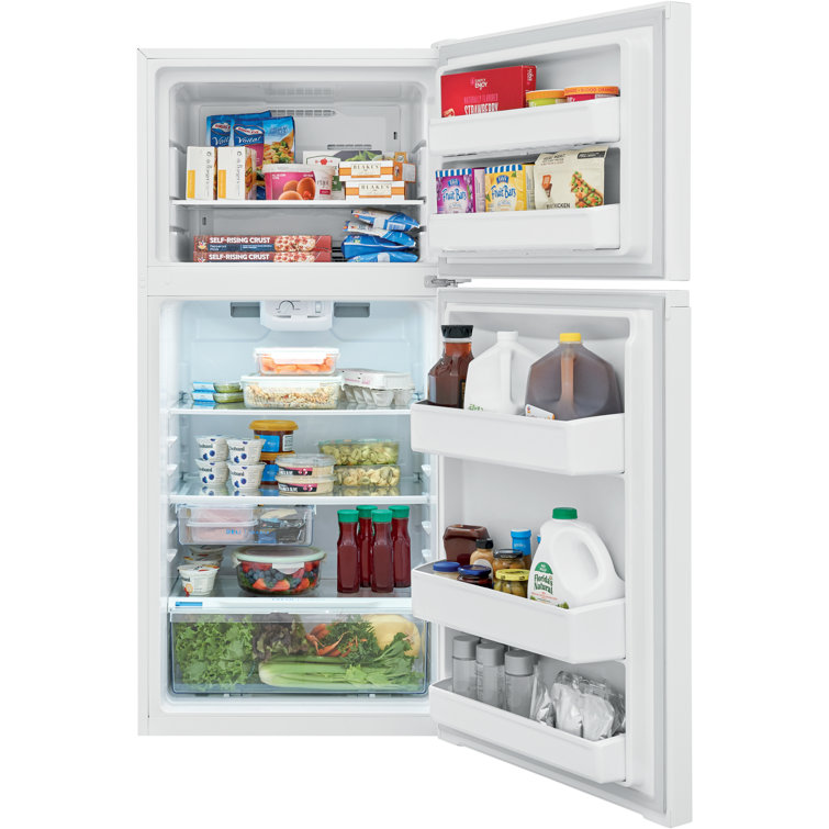 White Energy Star Top Freezer Refrigerator with Ice Maker