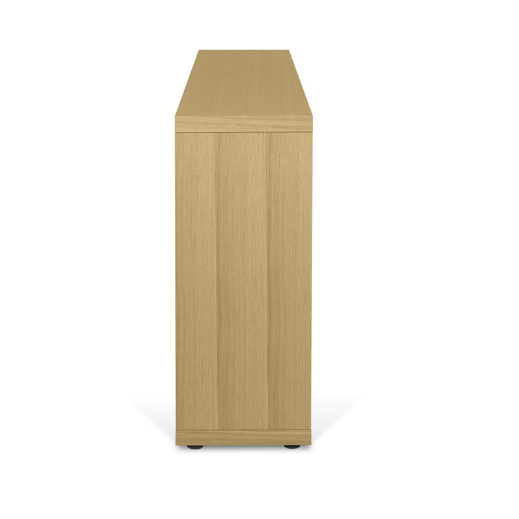 Berlin Refined Oak Console with White Cubes and Honeycomb Design