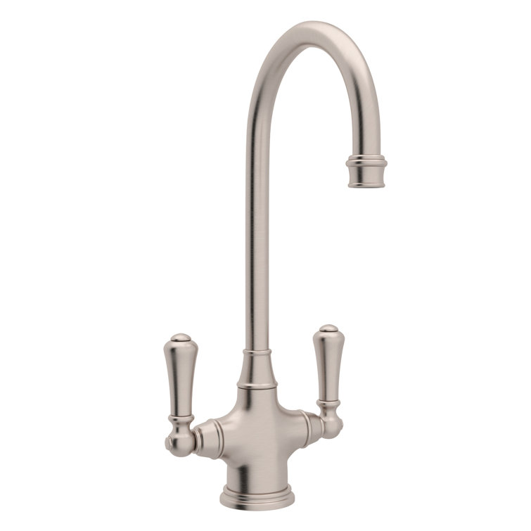 Elegant Traditional 14.5" Polished Nickel Bar Faucet with Dual Handles