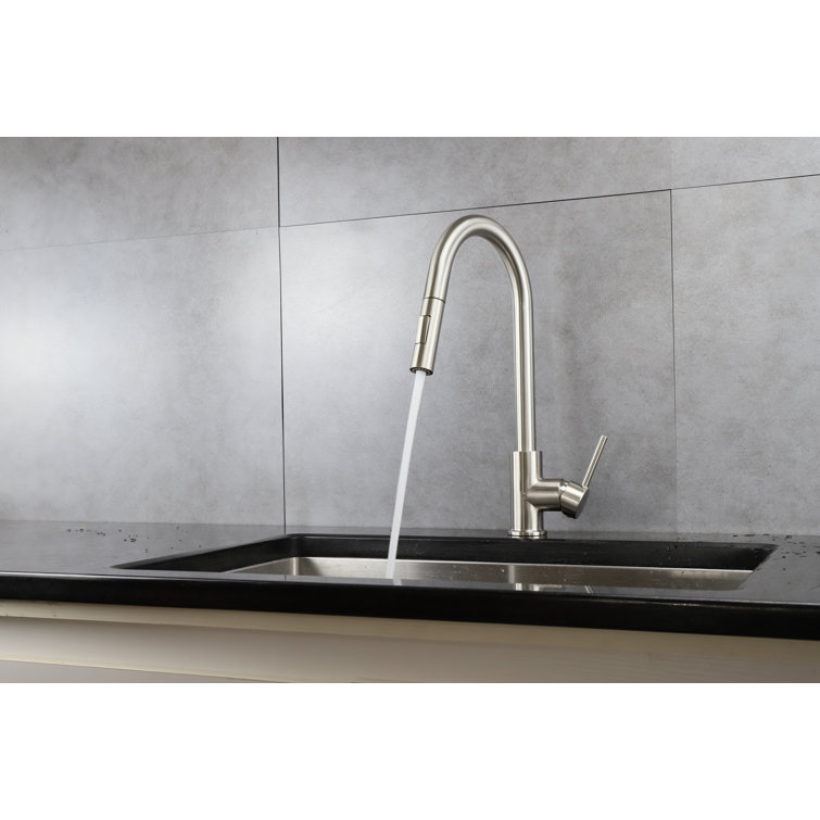 Brushed Nickel Single-Handle Pull-Down Spray Kitchen Faucet