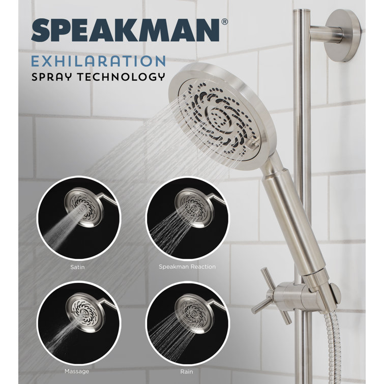 Polished Chrome Square Multifunction Wall Mounted Shower Head