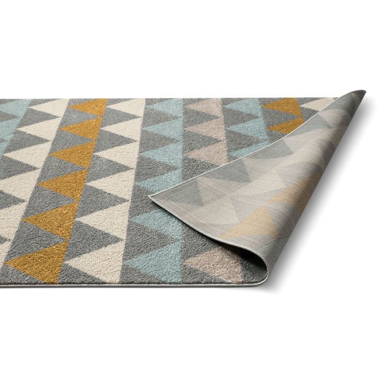 Nova Mystic Gray Geometric 2'7" x 9'10" Synthetic Runner Rug