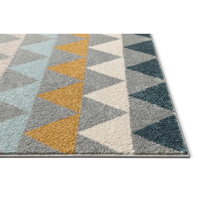 Nova Mystic Gray Geometric 2'7" x 9'10" Synthetic Runner Rug