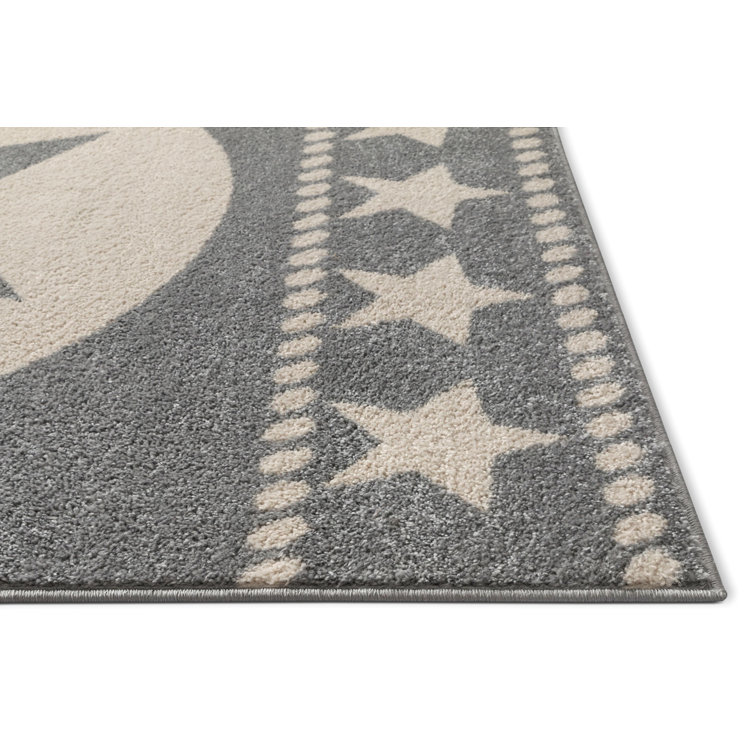 Modern Geometric Gray Synthetic Area Rug - 7'10" x 9'10"