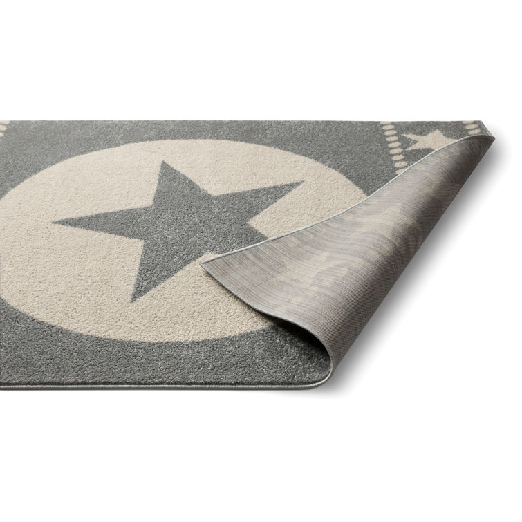 Modern Geometric Gray Synthetic Area Rug - 7'10" x 9'10"