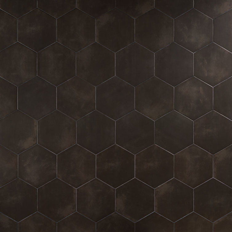 Eclipse Black Matte Porcelain Hexagon Floor and Wall Tile