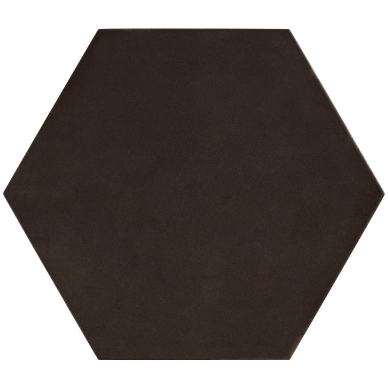 Eclipse Black Matte Porcelain Hexagon Floor and Wall Tile