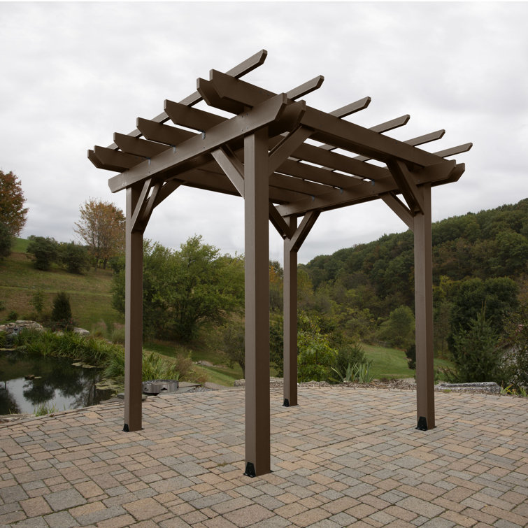 Weathered Acorn 8' x 8' Poly Lumber Pergola