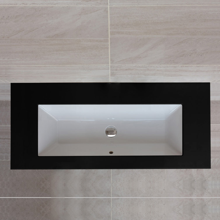Aquasei 13.5'' White Porcelain Rectangular Undermount Bathroom Sink