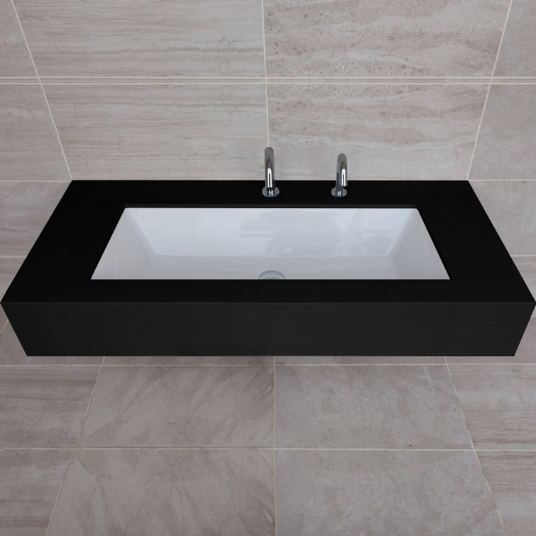 Aquasei 13.5'' White Porcelain Rectangular Undermount Bathroom Sink