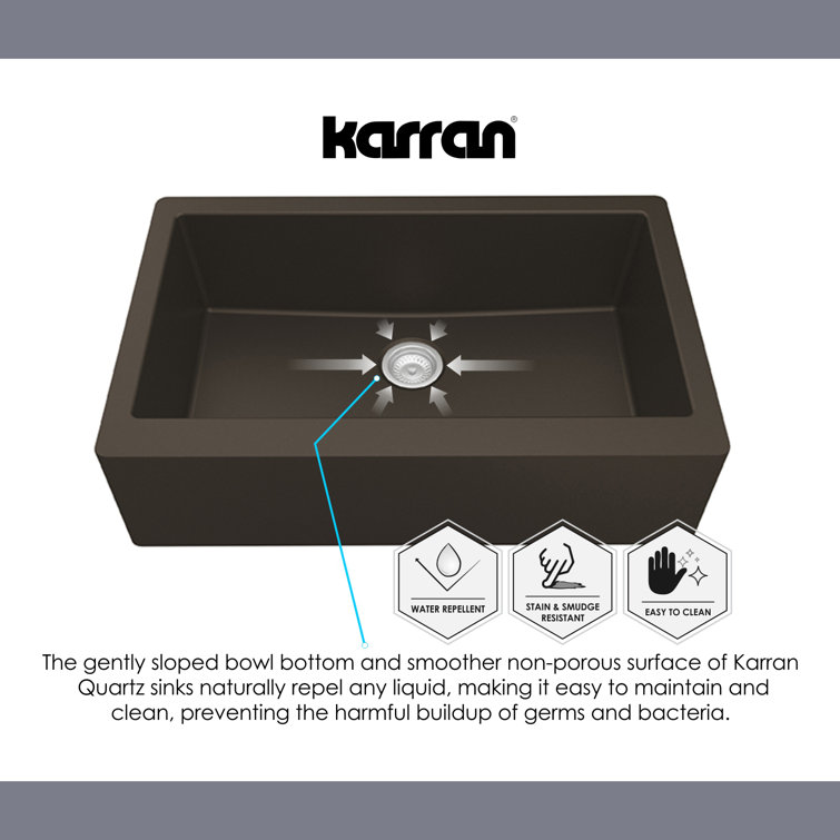 Bisque Quartz Composite Farmhouse Single Bowl Kitchen Sink