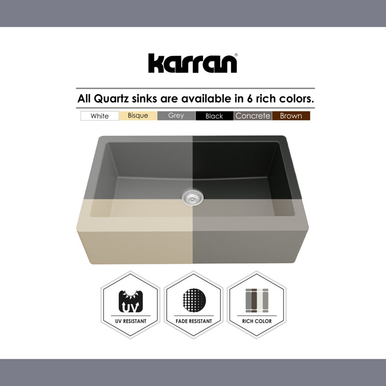 Gray Quartz Composite Single Bowl Kitchen Sink