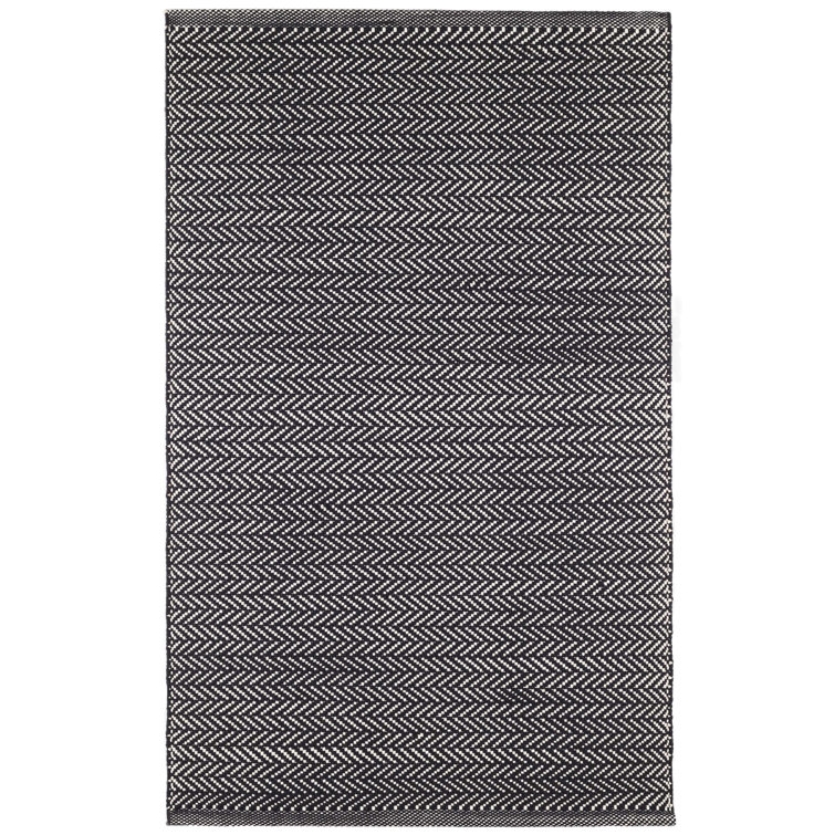 Dash & Albert Hand-Knotted Black/Ivory Herringbone Synthetic 2'x3' Rug
