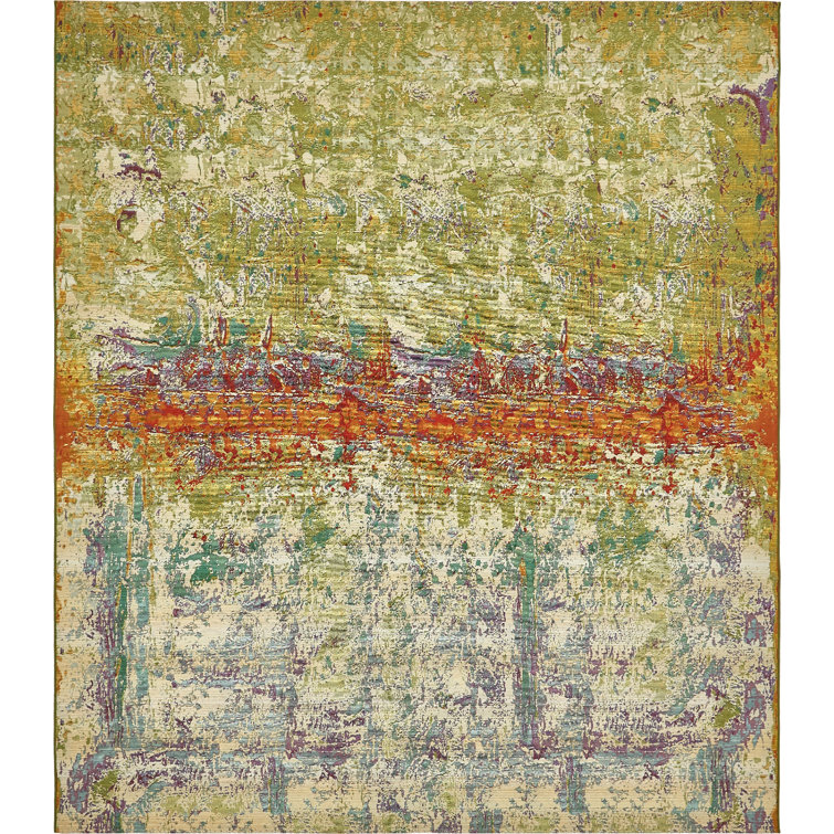 Vibrant Harmony 10' x 12' Multi-Color Abstract Outdoor Rug