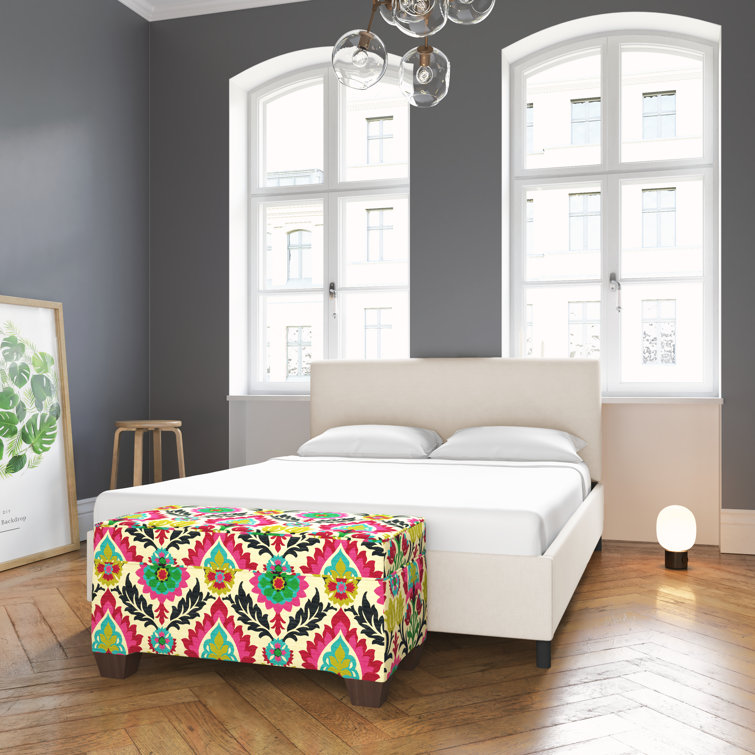 Twin Linen Sandstone Upholstered Bed with Pine Frame