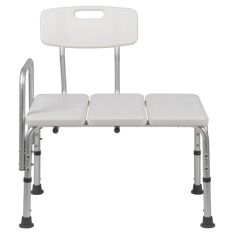 Hercules Series 300 lb Adjustable White Aluminum Bath Transfer Bench