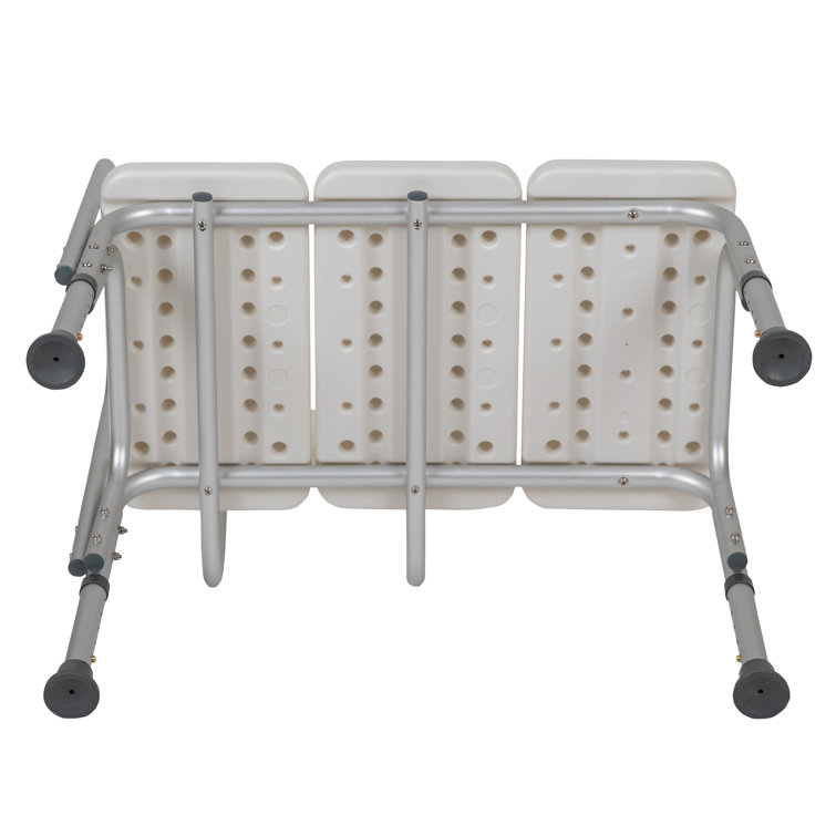 Hercules Series 300 lb Adjustable White Aluminum Bath Transfer Bench
