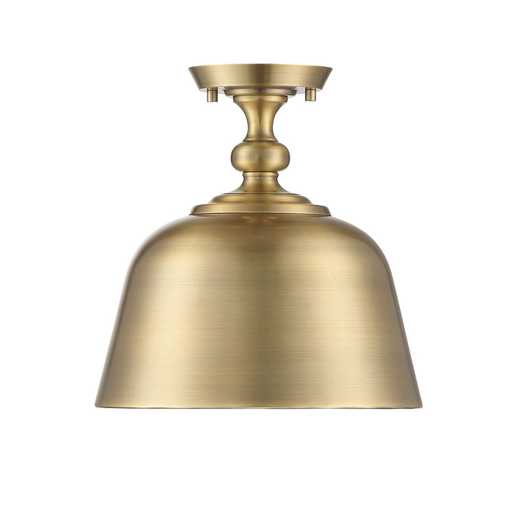 Warm Brass 12" Metal Semi-Flush Mount Ceiling Light