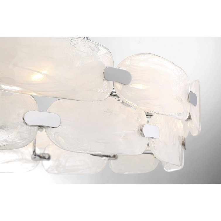 Vasare 12-Light Chrome Pendant with Marble Glass