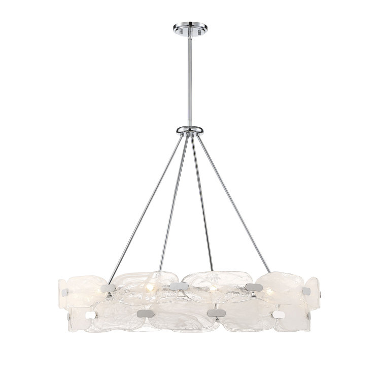 Vasare 12-Light Chrome Pendant with Marble Glass