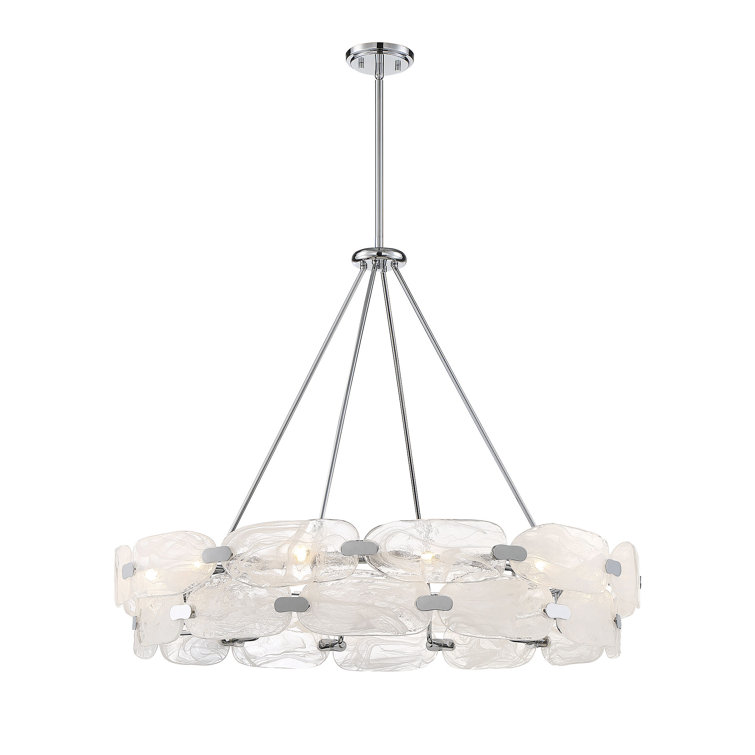 Vasare 12-Light Chrome Pendant with Marble Glass