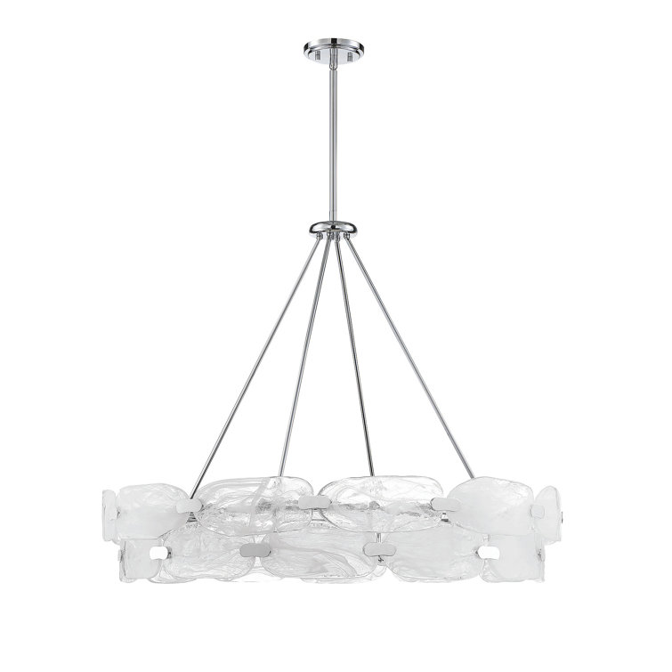 Vasare 12-Light Chrome Pendant with Marble Glass