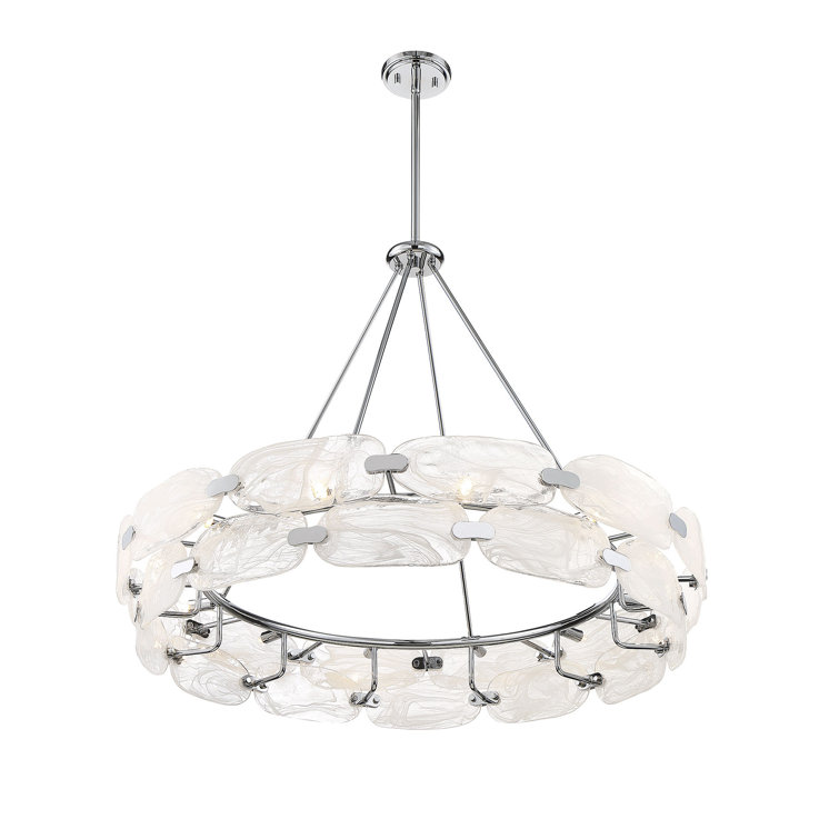 Vasare 12-Light Chrome Pendant with Marble Glass