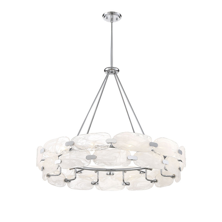Vasare 12-Light Chrome Pendant with Marble Glass