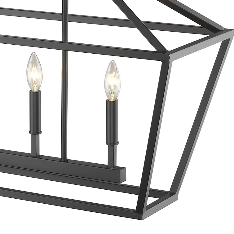 Elegant Matte Black 56" Taper Candle Chandelier with Adjustable Rods
