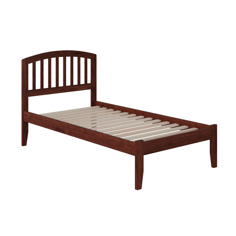 Walnut Twin Mission Wood Bed Frame with Headboard