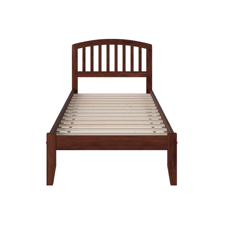 Walnut Twin Mission Wood Bed Frame with Headboard