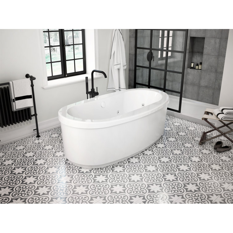 Contento Matte Black Freestanding Tub Filler with Hand Shower