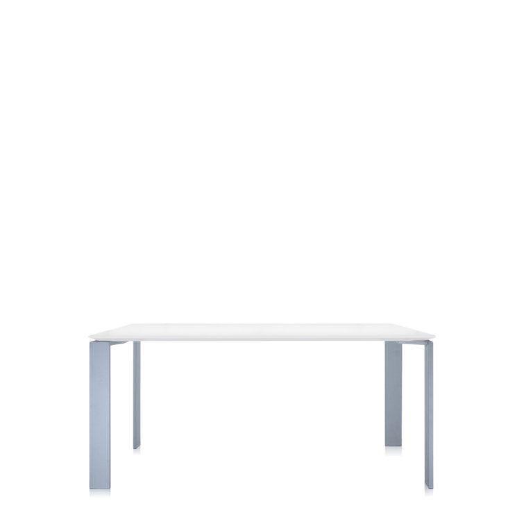 Kartell Four Soft Touch Rectangular White Aluminum Table
