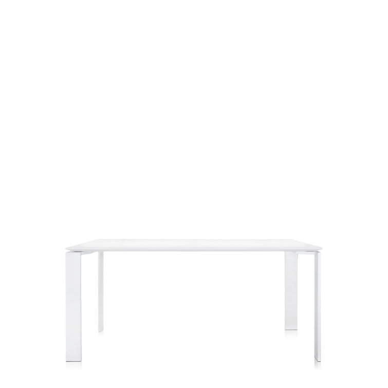 62" Soft Touch White Contemporary Rectangular Dining Table