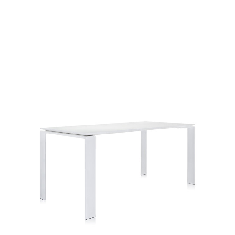 62" Soft Touch White Contemporary Rectangular Dining Table