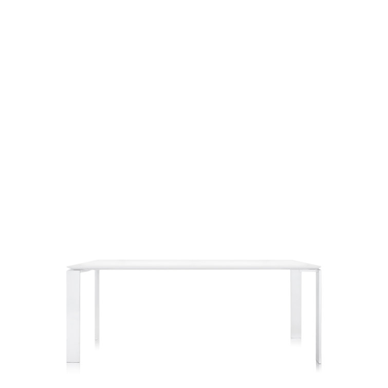 62" Soft Touch White Contemporary Rectangular Dining Table