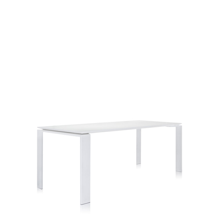62" Soft Touch White Contemporary Rectangular Dining Table