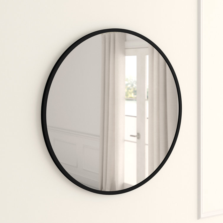 Umbra Hub 20" Industrial Black Rubber Round Wall Mirror