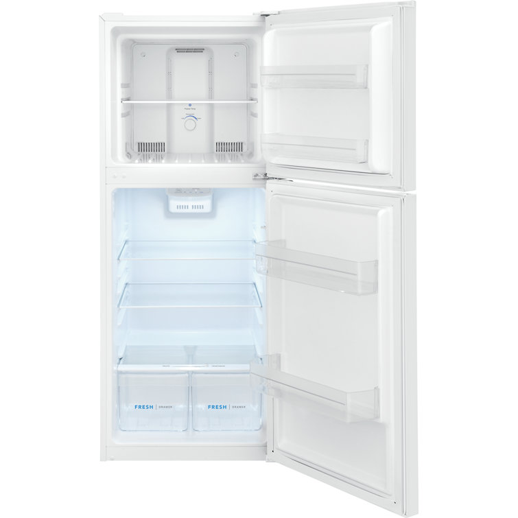 Compact White Energy Star Top Freezer Refrigerator with Ice Maker