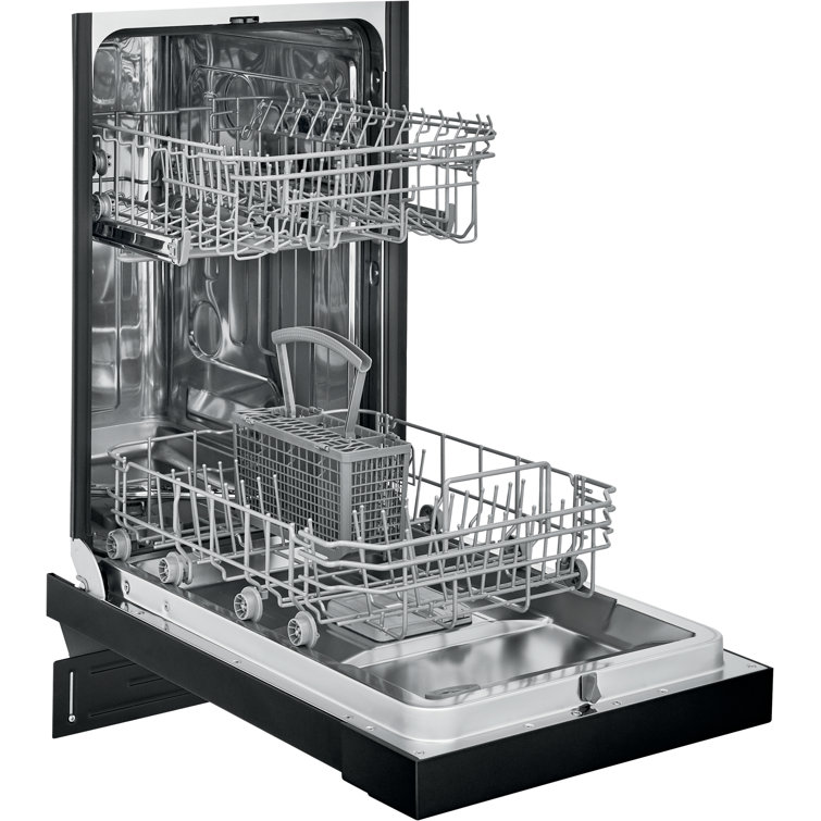 18-inch Black Built-in Dishwasher with Stainless Steel Tub