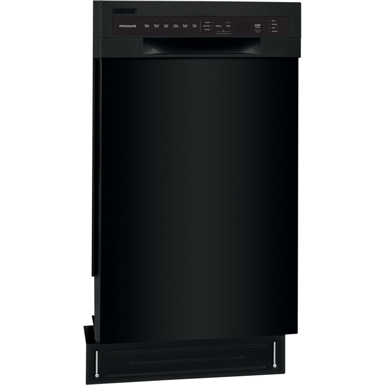 18-inch Black Built-in Dishwasher with Stainless Steel Tub