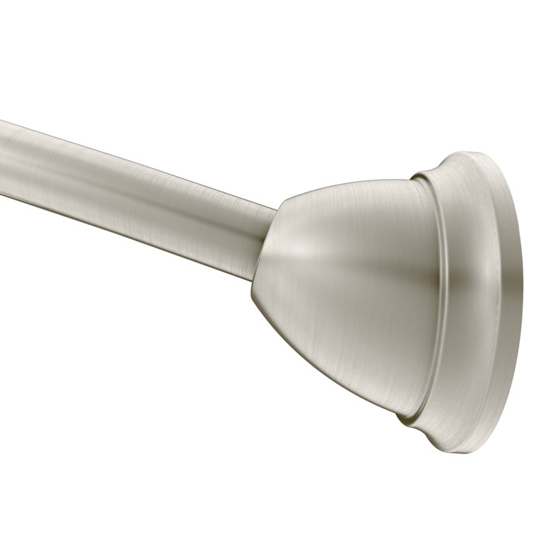Brushed Nickel 60" Curved Adjustable Tension Shower Curtain Rod