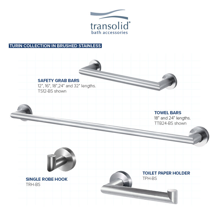 Turin 17.75'' Brushed Stainless Steel Wall Mounted Towel Bar