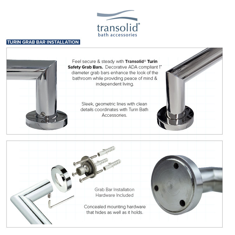 Polished Chrome 24-Inch Stainless Steel Grab Bar