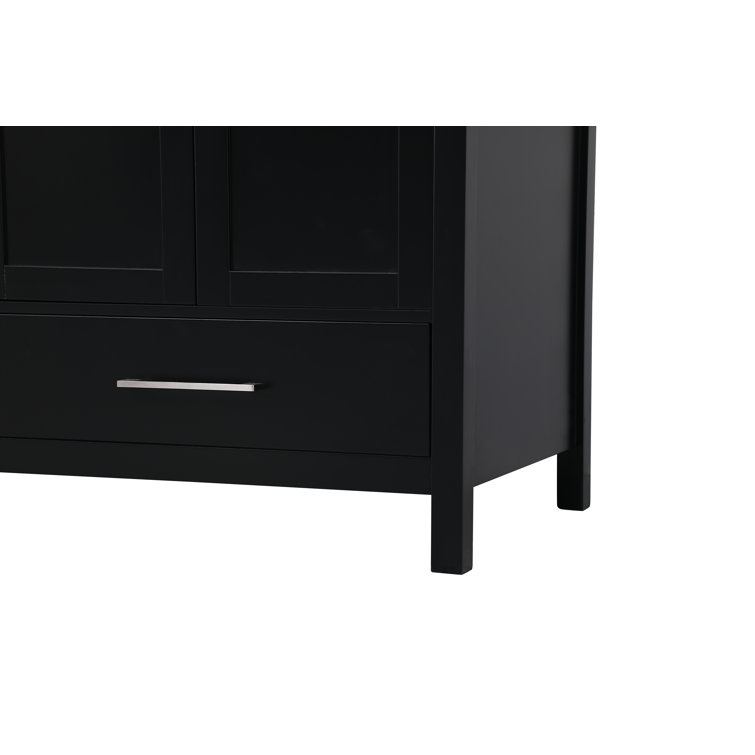 Black Double Sink Vanity with Engineered Marble Top