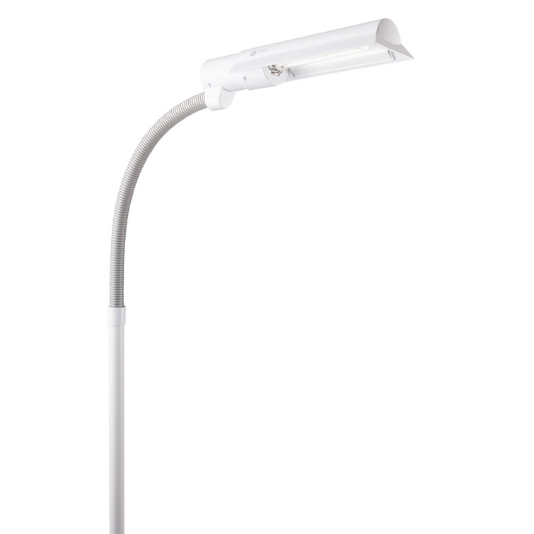 Adjustable WingShade 24" White Floor Lamp with Flexible Neck